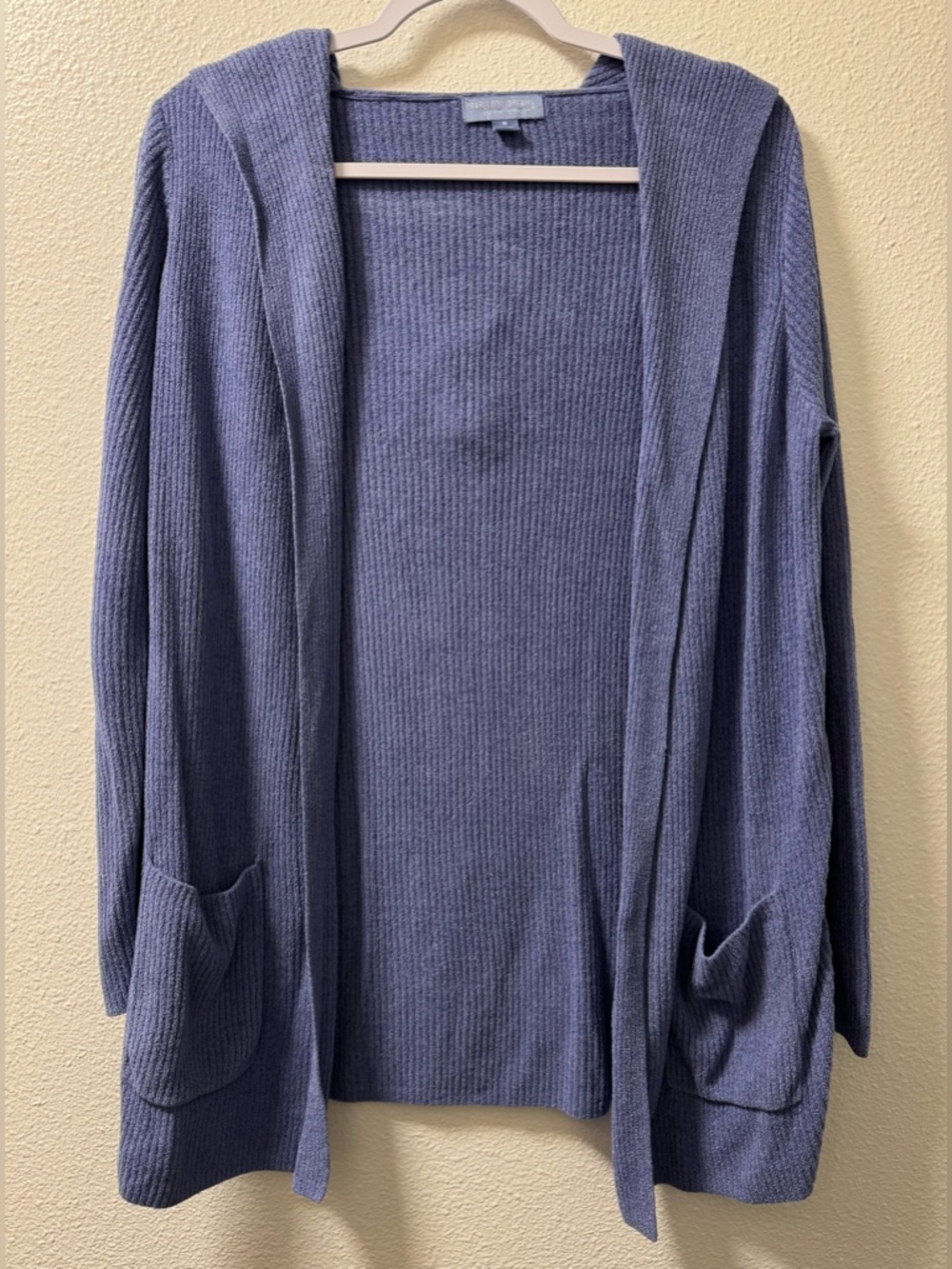 Barefoot Dreams Cozy Chic Ultra Lite Hoodie Open Cardigan Sweater Womens Medium